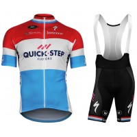 2017-2018 QUICK-STEP FLOORS Champion von Luxemburg Fahrradbekleidung Satz Fahrradtrikot Kurzarm Trikot und Kurz Tr
