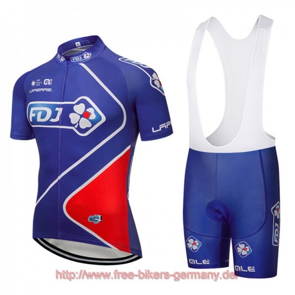 2018 FDJ Fahrradbekleidung Satz Fahrradtrikot Kurzarm Trikot und Kurz Tr