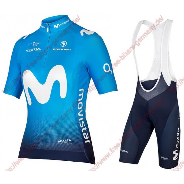 Radsport MOVISTAR TEAM 2018 Damen Radbekleidung Satz Trikot Kurzarm+Trägerh