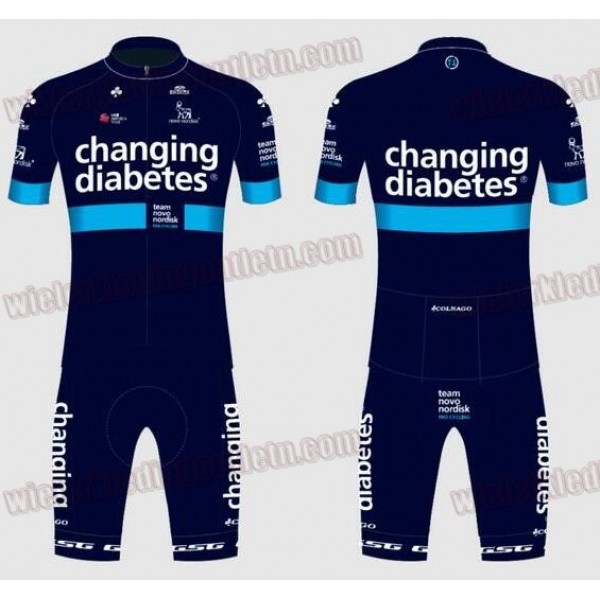Novo Nordisk 2018 Radbekleidung Satz Trikot Kurzarm+Trägerhosen S