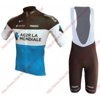 Radsport Ag2r La Mondiale 2018 Team Radbekleidung Satz Trikot Kurzarm+Trägerh