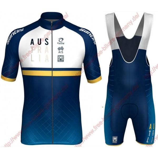 Radsport Australia national team 2018 Radbekleidung Satz Trikot Kurzarm+Trägerh