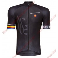 Radsport Bioracer Van Vlaanderen schwarz 2018 Trikot Kurzarm