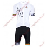 Radsport Bioracer Van Vlaanderen Weiß schwarz 2018 Radbekleidung Satz Trikot Kurzarm+Trägerh