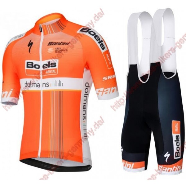 Radsport Boels Dolmans 2018 Team Radbekleidung Satz Trikot Kurzarm+Trägerh