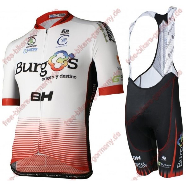 Radsport Burgos BH Pro Team 2018 Radbekleidung Satz Trikot Kurzarm+Trägerh