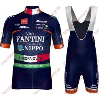 Radsport Nippo-Vini Fantini-Europa Ovini 2018 Radbekleidung Satz Trikot Kurzarm+Trägerh