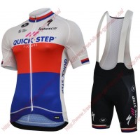 Radsport Quick Step Floors 2018 Czech champion Radbekleidung Satz Trikot Kurzarm+Trägerh