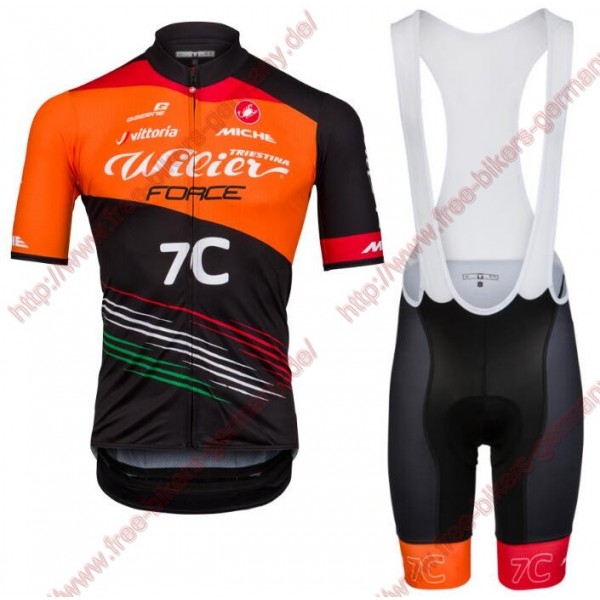 Radsport TEAM WILIER FORCE 7C 2018 Radbekleidung Satz Trikot Kurzarm+Trägerh