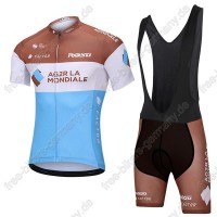 AG2R La Mondiale Radbekleidung Satz Trikot Kurzarm+Trägerhosen 