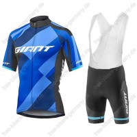 Giant Elevate blau Radbekleidung Satz Trikot Kurzarm+Trägerhosen 