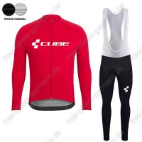 Profiteam 2018 Cube rot winter thermal fleece Fahrradbekleidung Trikot Langarm+Lang Tr