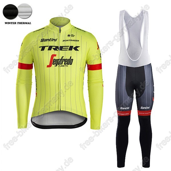 Profiteam 2018 TREK SEGAFREDO Pro gelb Winter Fahrradbekleidung Trikot Langarm+Lang Tr