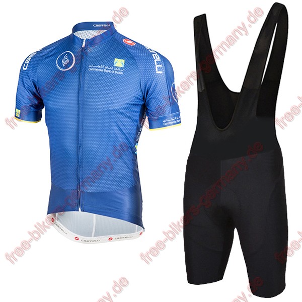 Profiteam 2018 Dubai Tour blau Radbekleidung Satz Trikot Kurzarm+Trägerh