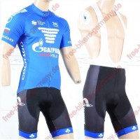 Profiteam 2018 Gazprom-Rusvelo Radbekleidung Satz Trikot Kurzarm+Trägerh