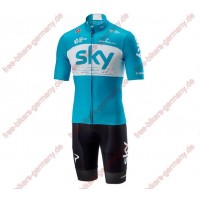 Profiteam 2018 TEAM SKY blau Fahrradbekleidung Trikot Kurzarm