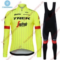 Profiteam 2018 Trek Segafredo thermique fluo gelb Fahrradbekleidung Trikot Langarm+Lang Tr