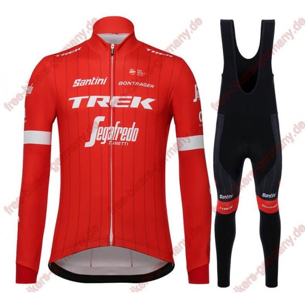 Profiteam 2018 Trek Segafredo rot Fahrradbekleidung Trikot Langarm+Lang Tr