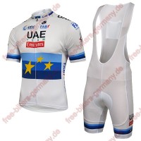 Profiteam 2018 UAE EUROPEAN CHAMPION Radbekleidung Satz Trikot Kurzarm+Trägerh