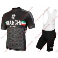Profiteam 2018 Bianchi Milano Attone schwarz Radbekleidung Satz Trikot Kurzarm+Trägerhosen Sets
