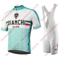 Profiteam 2018 Bianchi Milano Attone Weiß Radbekleidung Satz Trikot Kurzarm+Trägerhosen Sets