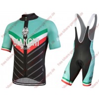 Profiteam 2018 Bianchi Milano Tiera Blau schwarz Radbekleidung Satz Trikot Kurzarm+Trägerhosen Sets