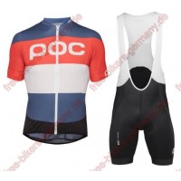Profiteam 2018 POC Essential prismane multi red Radbekleidung Satz Trikot Kurzarm+Trägerhosen Sets