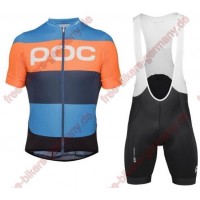 Profiteam 2018 POC Essential furfural multi Blau Radbekleidung Satz Trikot Kurzarm+Trägerhosen Sets