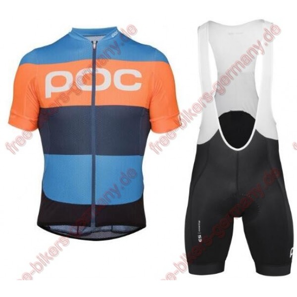 Profiteam 2018 POC Essential furfural multi Blau Radbekleidung Satz Trikot Kurzarm+Trägerhosen Sets