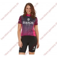 Profiteam 2018 Bianchi Milano Gravina pink Damen Fahrradbekleidung Trikot Kurzarm+Radhose