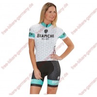 Profiteam 2018 Bianchi Milano Nevola Weiß Damen Fahrradbekleidung Trikot Kurzarm+Radhose