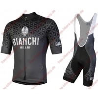 Profiteam 2018 Bianchi Milano schwarz Radbekleidung Satz Trikot Kurzarm+Trägerhosen Sets