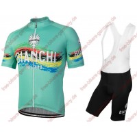 Profiteam 2018 Bianchi Milano Radbekleidung Satz Trikot Kurzarm+Trägerhosen Sets