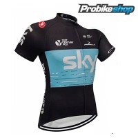 Sky 2018 Radbekleidung Satz Trikot Kurzarm+Trägerhosen Sets schw