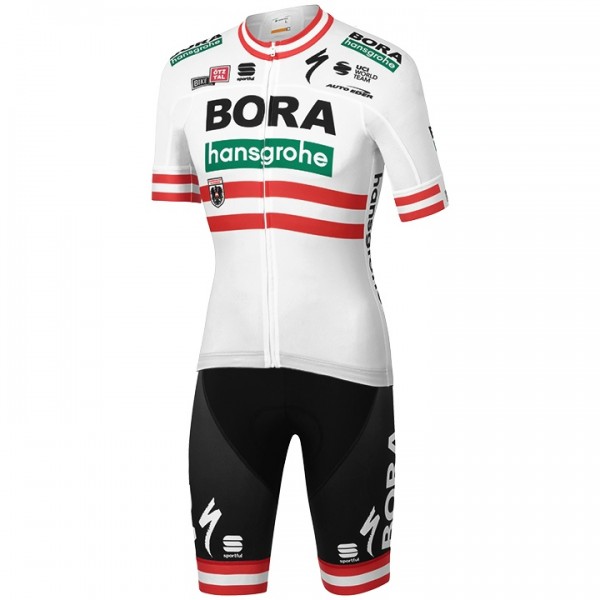 Fahrradbekleidung Radsport 2020 BORA-hansgrohe Austrian Champion Radbekleidung Satz Trikot Kurzarm+Fahrradhose Se