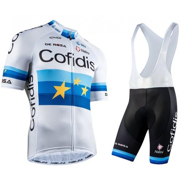 Fahrradbekleidung Radsport 2020 COFIDIS EU Champion Elia Viviani Radbekleidung Satz Trikot Kurzarm+Trägerhosen Se