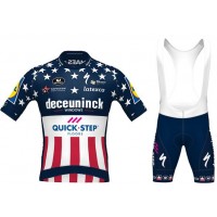 Fahrradbekleidung Radsport 2020 DECEUNINCK QUICK-STEP USA Zeitfahrmeister Radbekleidung Satz Trikot Kurzarm+Trägerhos