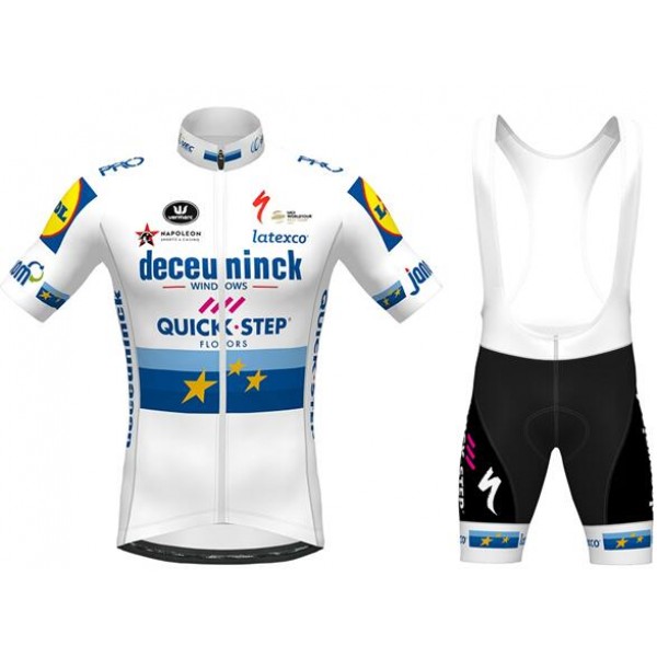 Fahrradbekleidung Radsport 2020 DECEUNINCK QUICK-STEP European Champion Radbekleidung Satz Trikot Kurzarm+Trägerhosen