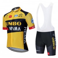 Fahrradbekleidung Radsport 2020 TEAM JUMBO-VISMA Radbekleidung Satz Trikot Kurzarm+Trägerhosen Se