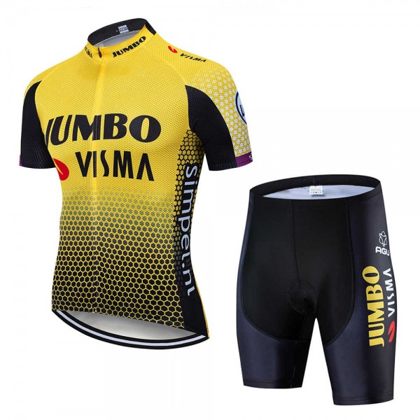 Fahrradbekleidung Radsport 2020 TEAM JUMBO-VISMA Radbekleidung Satz Trikot Kurzarm+Fahrradhose Se