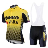 Fahrradbekleidung Radsport 2020 TEAM JUMBO-VISMA Radbekleidung Satz Trikot Kurzarm+Trägerhosen Se