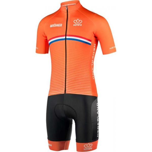 Fahrradbekleidung Radsport 2020 NIEDERLANDE Set Radbekleidung Satz Trikot Kurzarm+Fahrradhose Set O