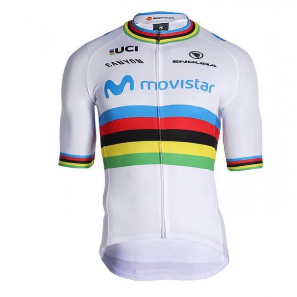 Fahrradbekleidung Radsport 2020 MOVISTAR TEAM World Champion Trikot Kurzarm Outl