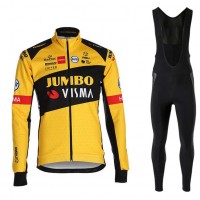 Fahrradbekleidung Radsport 2020 TEAM JUMBO-VISMA Set Radbekleidung Trikot Langarm+ Trägerhos