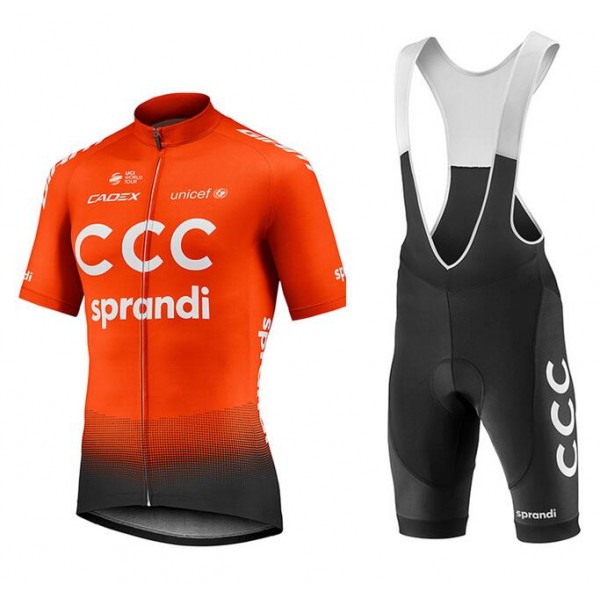Fahrradbekleidung Radsport 2020 Giant Team CCC Radbekleidung Satz Trikot Kurzarm+Trägerhosen Set Outl