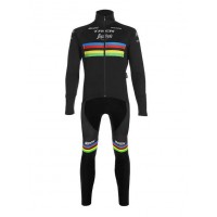 Fahrradbekleidung Radsport 2020 TREK SEGAFREDO WORLD CHAMPION Set Radbekleidung Trikot Langarm+ Trägerhosen Schwa
