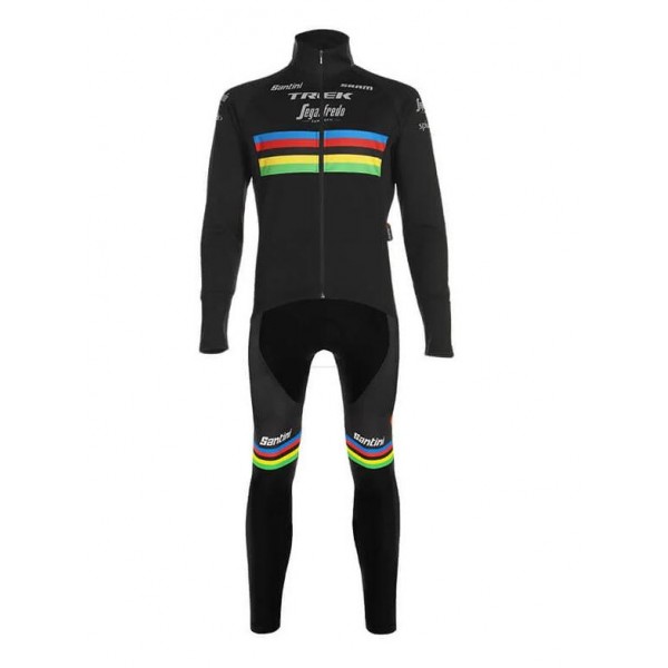 Fahrradbekleidung Radsport 2020 TREK SEGAFREDO WORLD CHAMPION Set Radbekleidung Trikot Langarm+ Trägerhosen Schwa