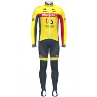 Fahrradbekleidung Radsport 2020 WALLONIE BRUXELLES Set Radbekleidung Trikot Langarm+ Trägerhos