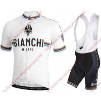 Profiteams BIANCHI MILANO New Pride white Radbekleidung Satz Trikot Kurzarm+Trägerhosen Se
