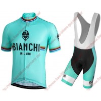 Profiteams BIANCHI MILANO New Pride Radbekleidung Satz Trikot Kurzarm+Trägerhosen Se